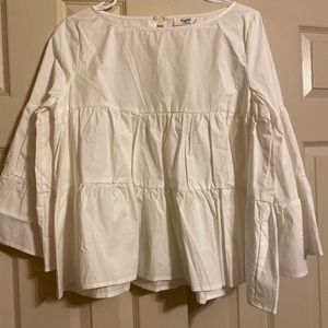 Bell Sleeved White Top